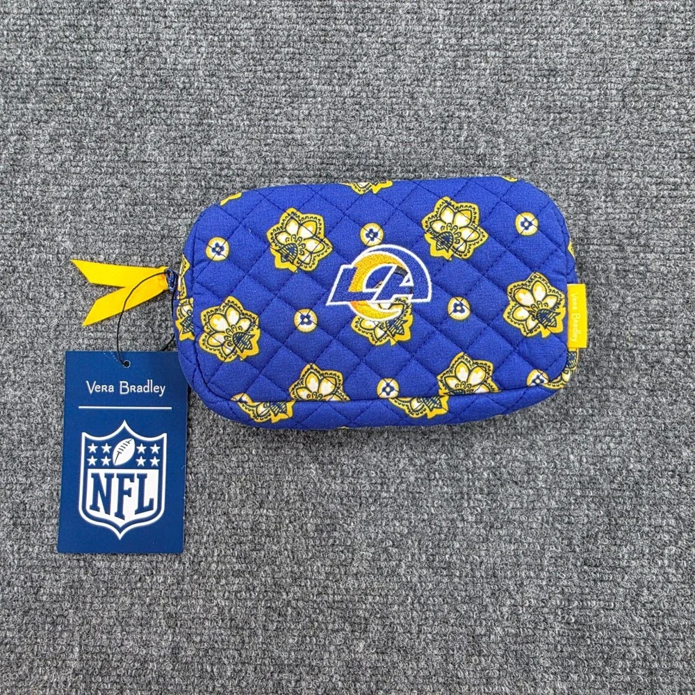 Vera Bradley NFL Los Angeles Rams Mini Belt Bag Royal Blue Yellow Floral Quilted